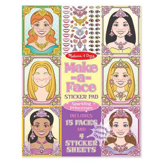 Sticker Pad - Princess Sparkling Faces