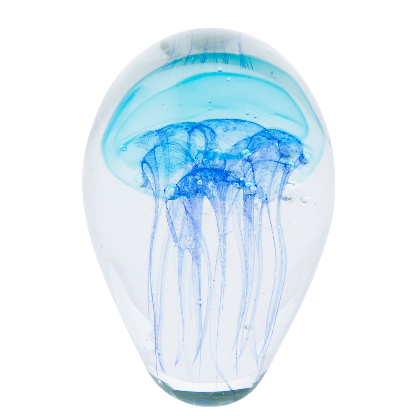 Clearance Glass Art - Jellyfish Double Layered Blue