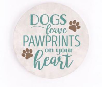 Car Coaster CST0241 - Dogs Leave Pawprints on your Heart