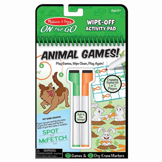 Game - Whip Off Activity Pad - Animals