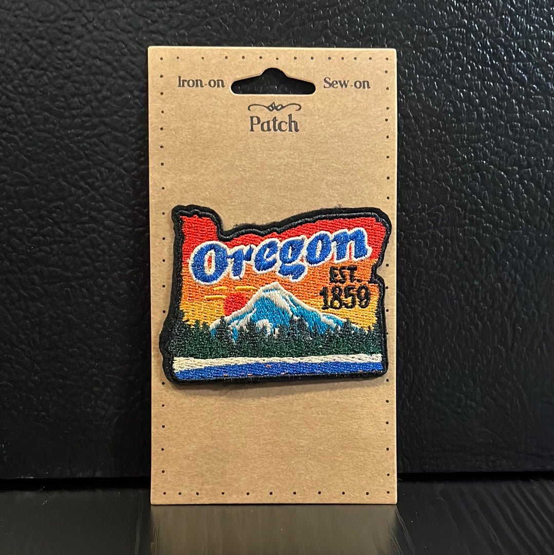 Oregon Sunset State Shape Embroidered Patch