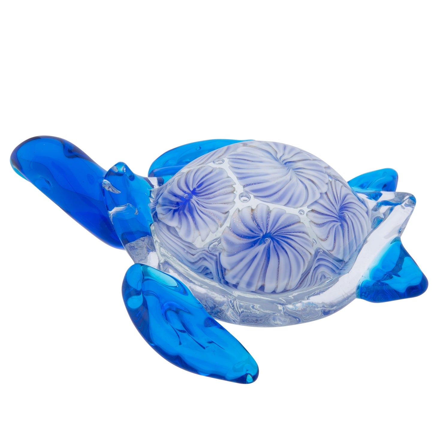 Glass Art - Sea Turtle Blue/White Swirl