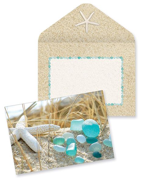 Note Cards Boxed Sea Glass & Starfish