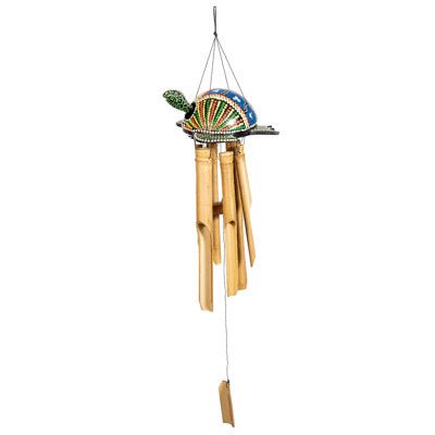 Wind Chime Bamboo Turtle Painted