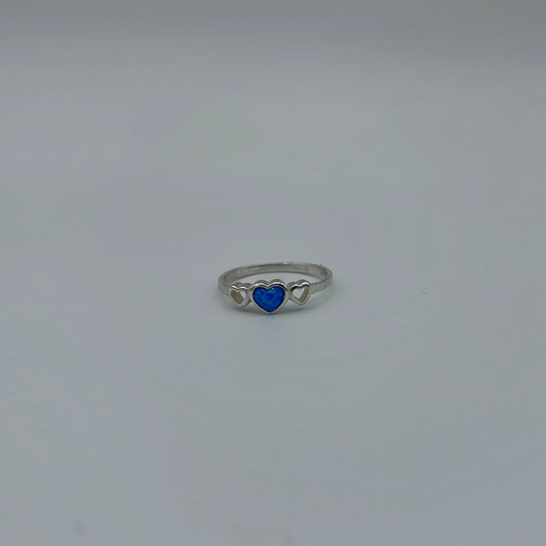 Ring Blue Opal Heart SRW128