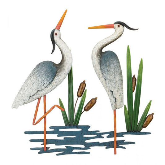 Metal Art - Grey Double Heron