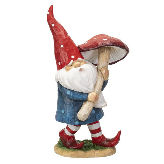 Figurine Gnome Holding Mushroom