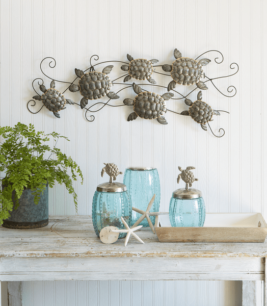 Wall Décor - Large Galvanized Multi Turtles