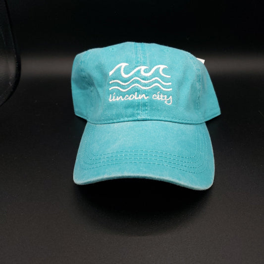 Hat - Lincoln City Oregon Paradise Blue Roller Wave