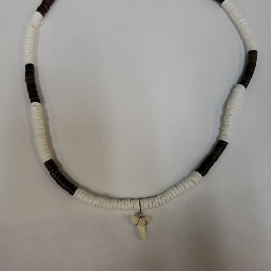 Heishi and Shell Shark Tooth Necklace