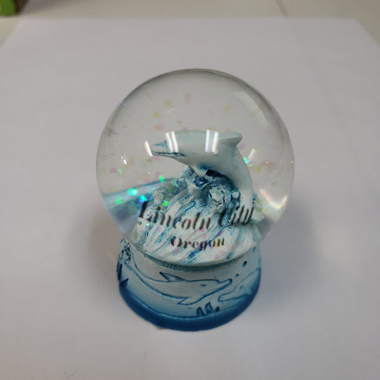 Dolphin Water Globe 45mm Blue Base