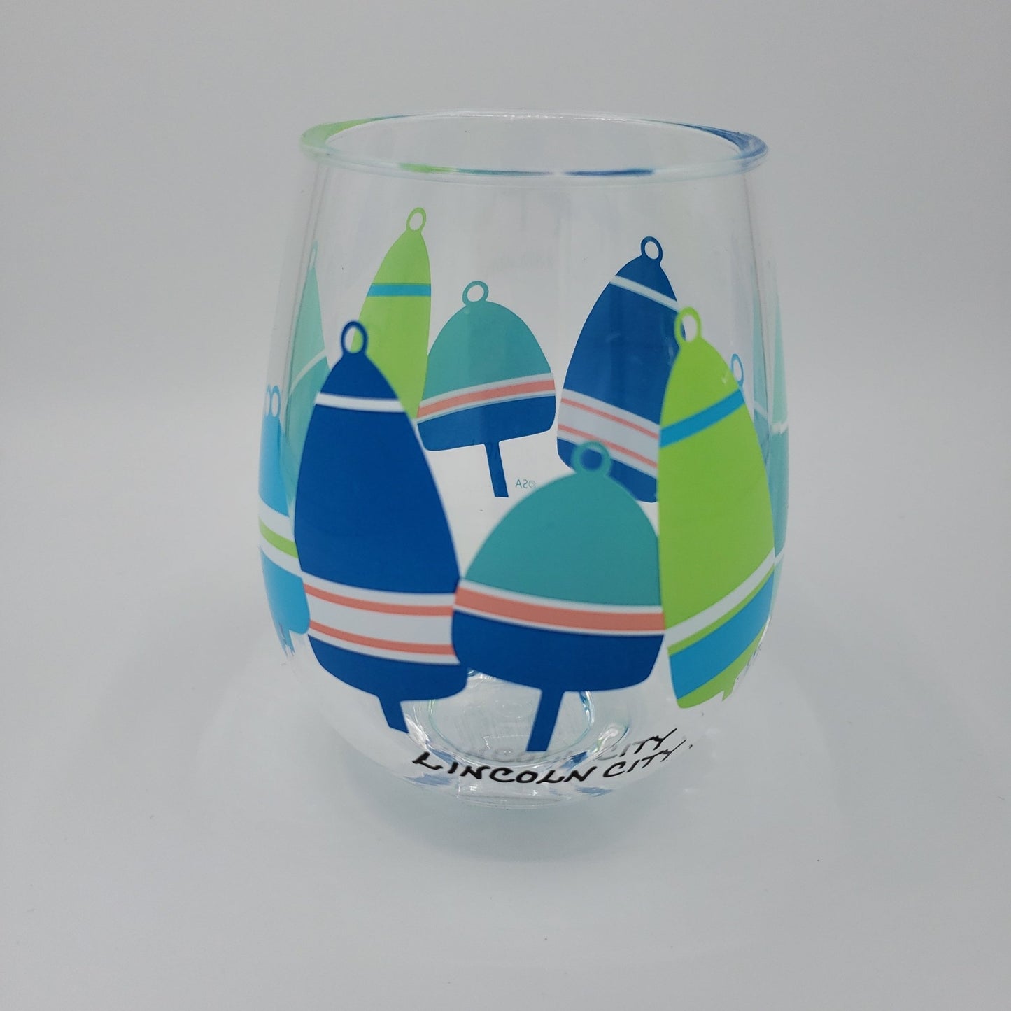 Wine Glass Tumbler Blue Buoys