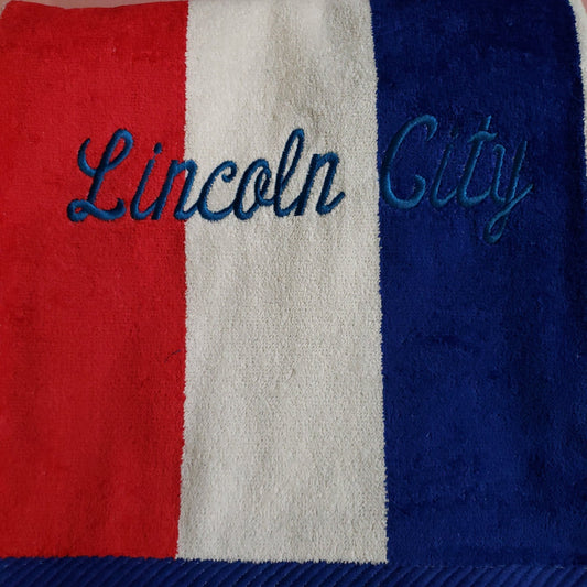 Striped Beach Towel Navy and Red