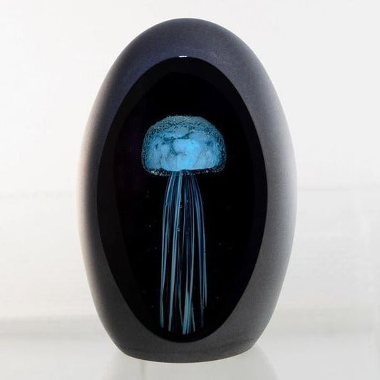 Glass Jellyfish Blue & Black 4"