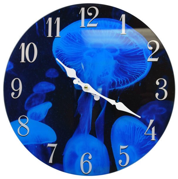 Jellyfish Glass Clock 13"