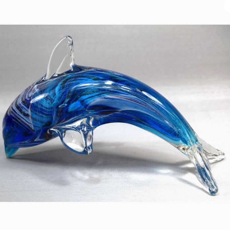 Glass Blue Color Dolphin 6"