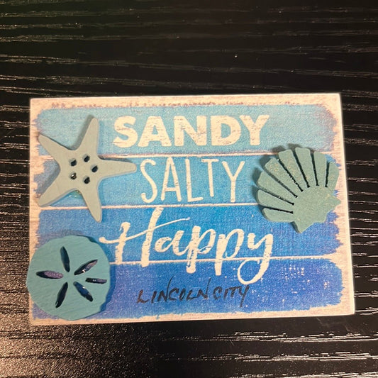 Handcrafted Magnet Sandy Salty Happy