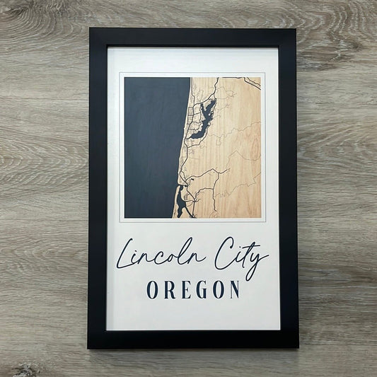 Lincoln City Map Wall Art Sign