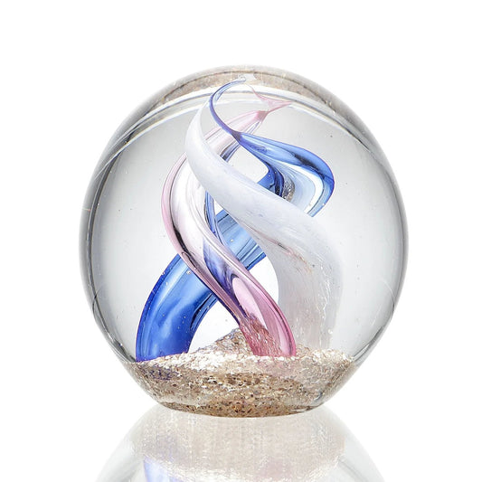 Tricolor Whirl Sphere Glass Art