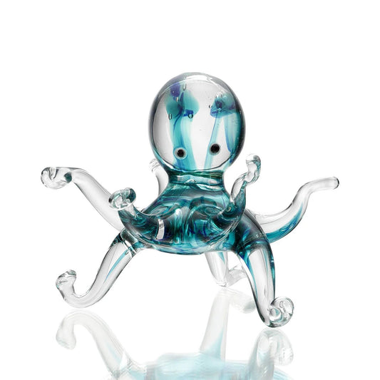 Octopus Blue Translucent Glass Art