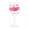 Clearance- Wine Glass - Flamingos