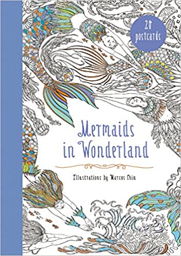 Book - Mermaids in Wonderland (Color your own postcard)