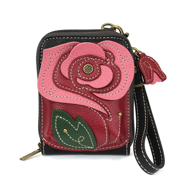 Cute C Credit Card Holder Black Rose