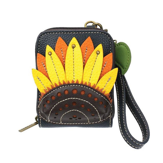 Cute C Credit Card Holder Navy Sunflower