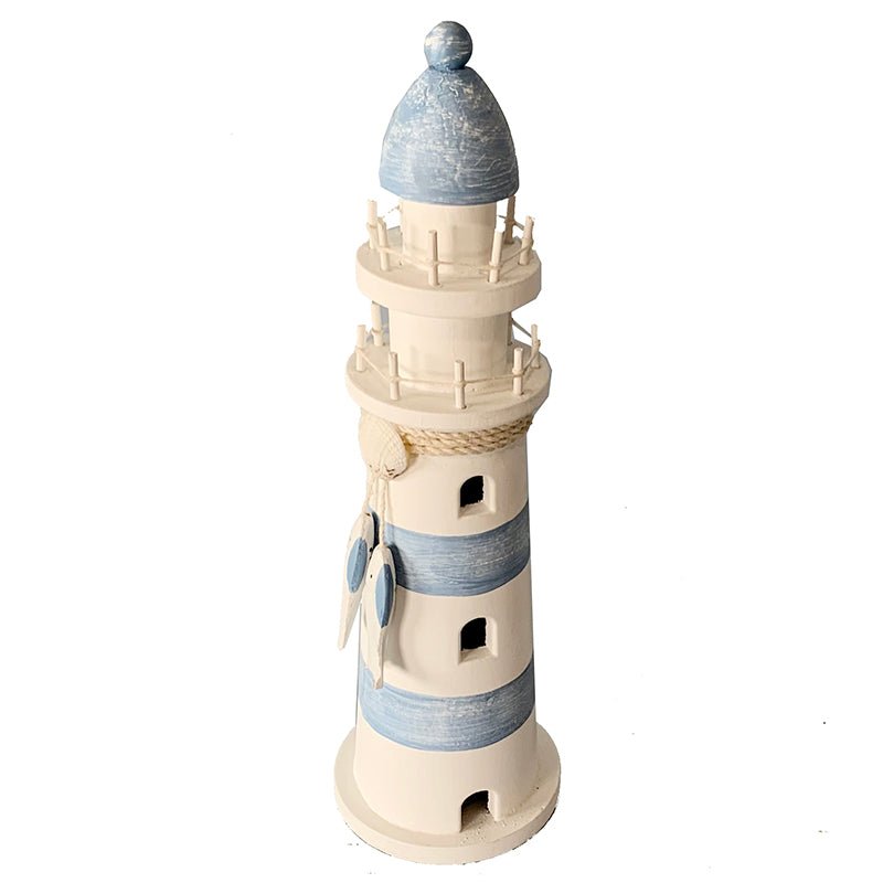 Lighthouse - Blue & White 12"