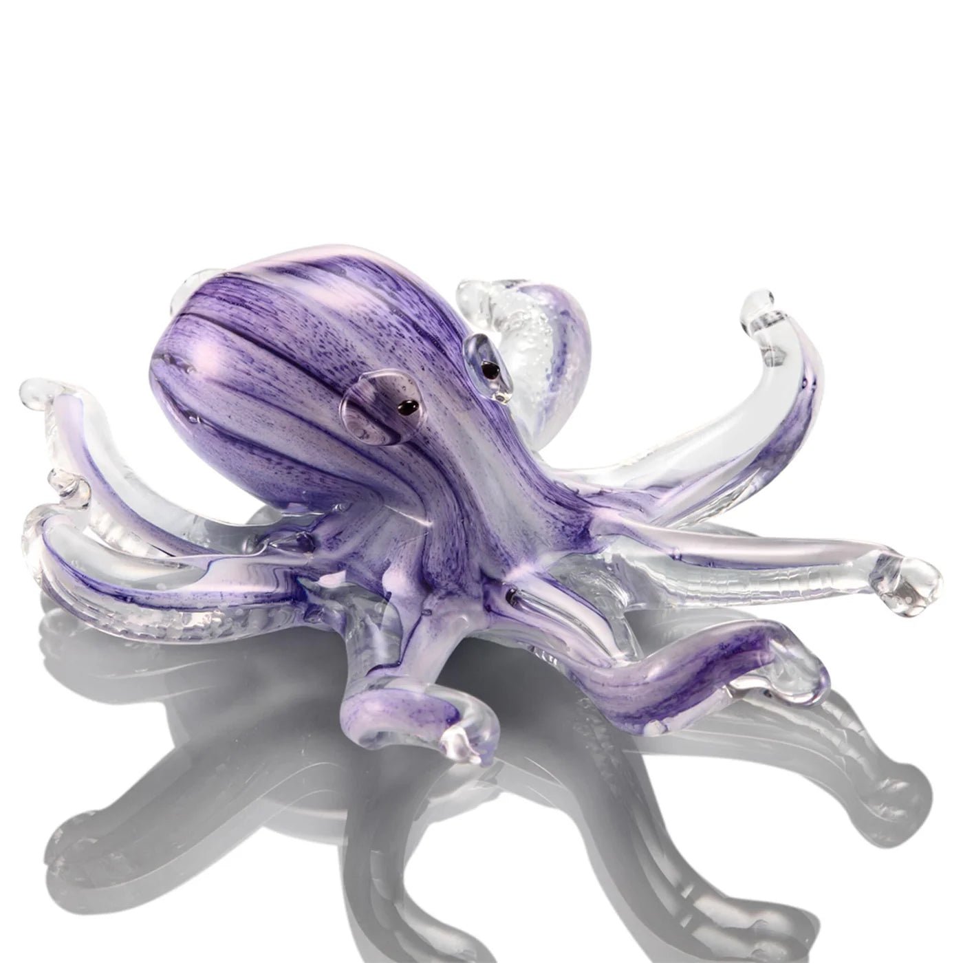 Octopus Purple Pinstriped Glass Art