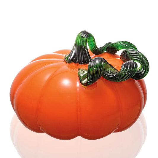 Large Orange Pumpkin Glass Art