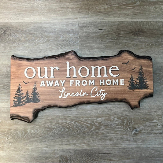 Wooden Wall art Lincoln City Our Home Away From Home Sign