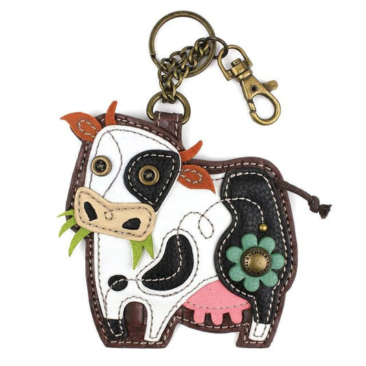 Key Fob Coin Purse Cow