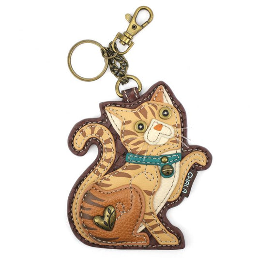 Key Fob Coin Purse Orange Tabby