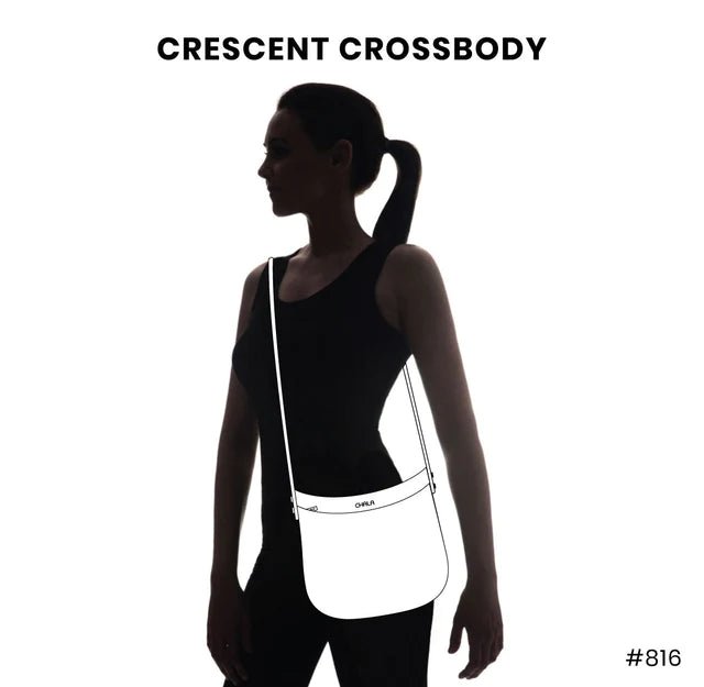 Crescent Crossbody Handbag Black Hummingbird