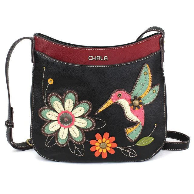 Crescent Crossbody Handbag Black Hummingbird