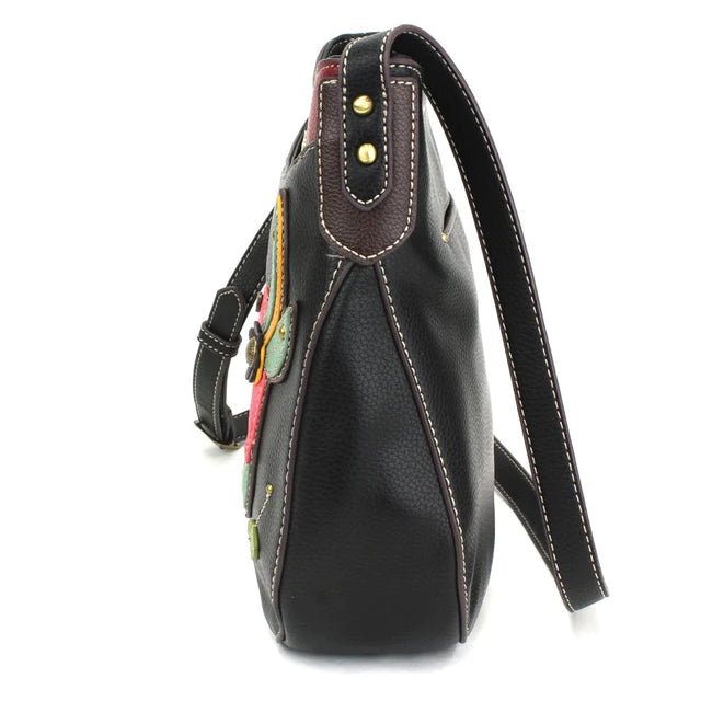 Crescent Crossbody Handbag Black Hummingbird