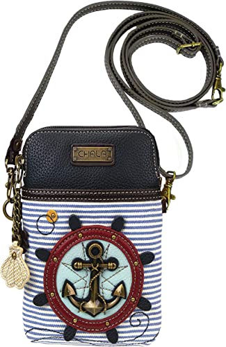 Cell Phone Xbody BluWhtStripe Anchor