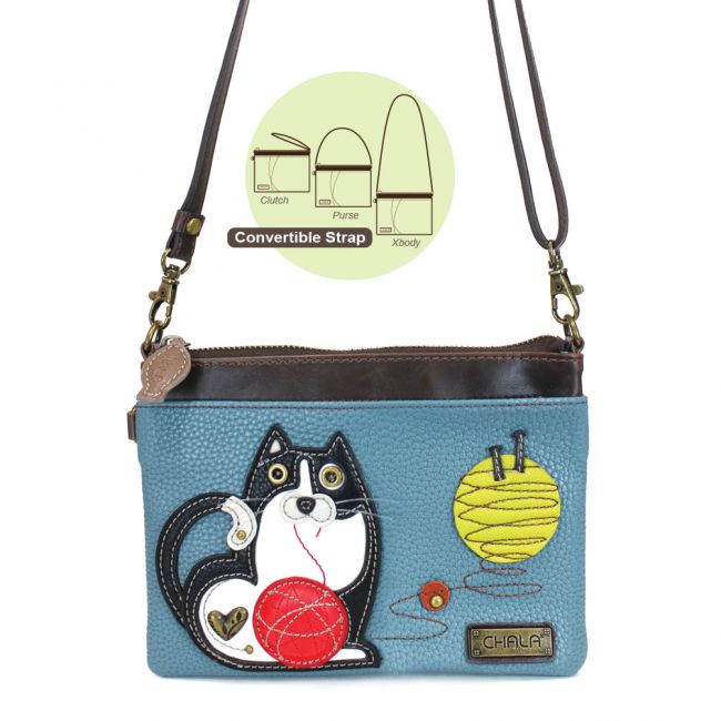 Mini Crossbody Blue Grey Cat