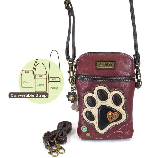 Cell Phone Xbody Maroon Pawprint