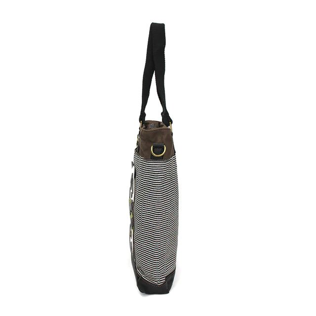 Work Tote Black Stripe Panda