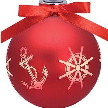 Light-up Frosted Glass Anchor Ball Ornament