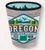 Shot Glass - Oregon Badge - Inside/Out