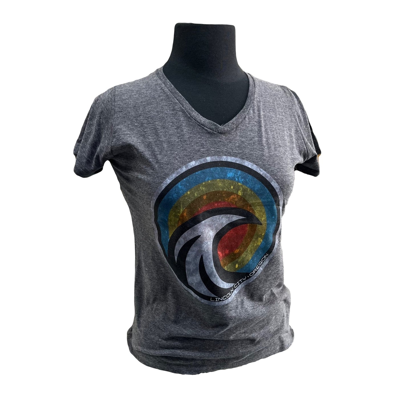 Ladies T-Shirt Spiral Wave Charcoal