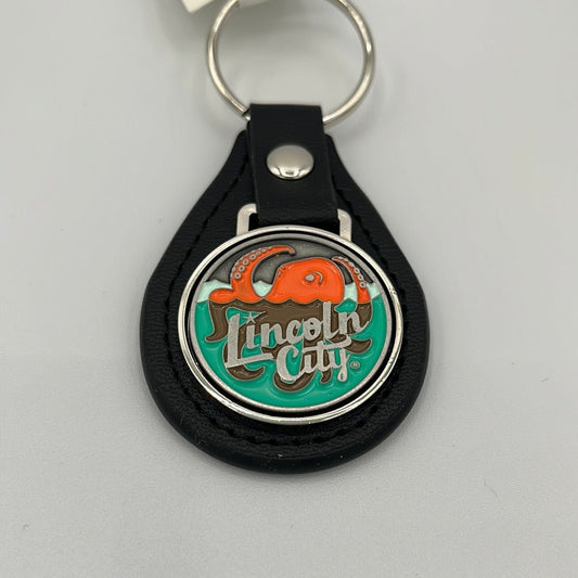 Leather Keyring Lincoln City Logo