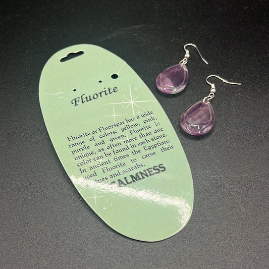 Earrings - Tear Drop - Flourite