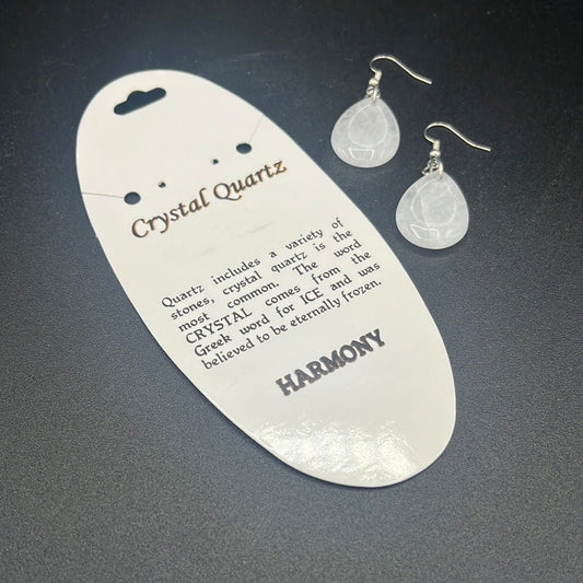 Earrings - Tear Drop - Crystal Quartz