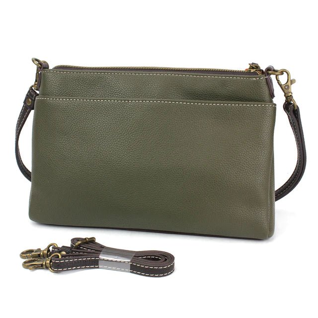 Deluxe Crossbody Olive Monarch Butterfly