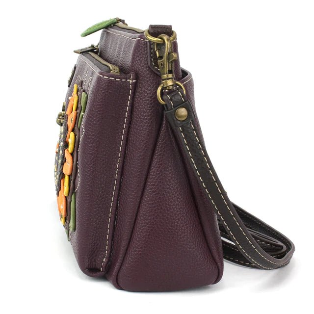 Deluxe Crossbody Plum Sunflower