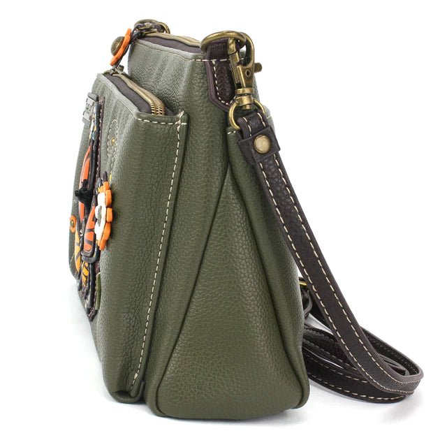 Deluxe Crossbody Olive Monarch Butterfly